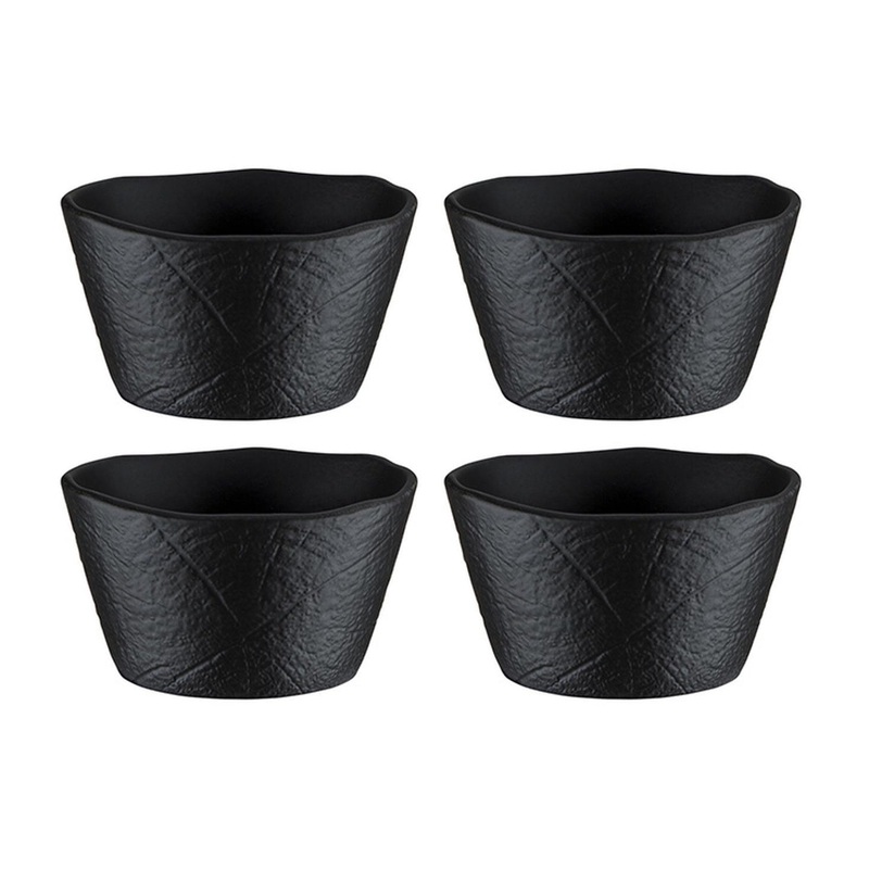 Shade 3.5″ x 3.5″ x h:2″ 7 oz. Square Black Porcelain Ramekin (Set of 4)