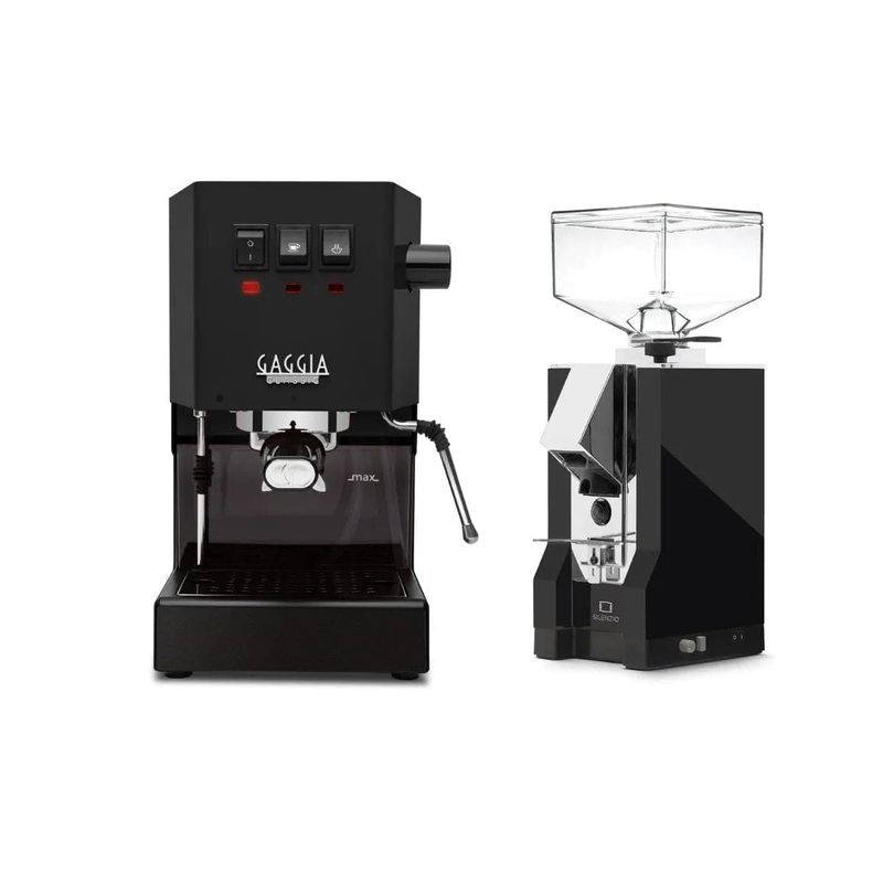 Gaggia Classic Evo Pro Black & Eureka Mignon Silenzio Matte Black 55mm Grinder Bundle