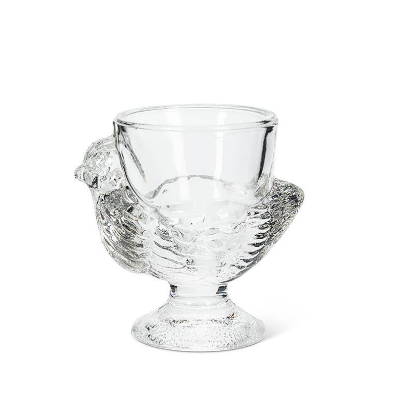 Glass Chicken Egg Cup-3″H-642