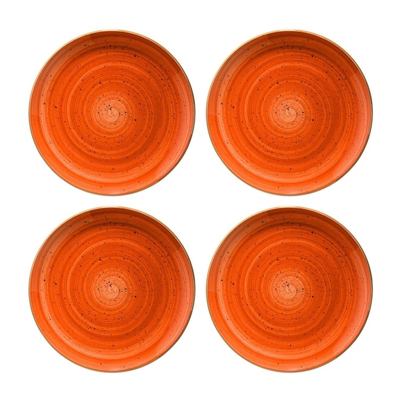 Terracota dia.10.5″ Round Terracotta Porcelain Plate (Set of 4)