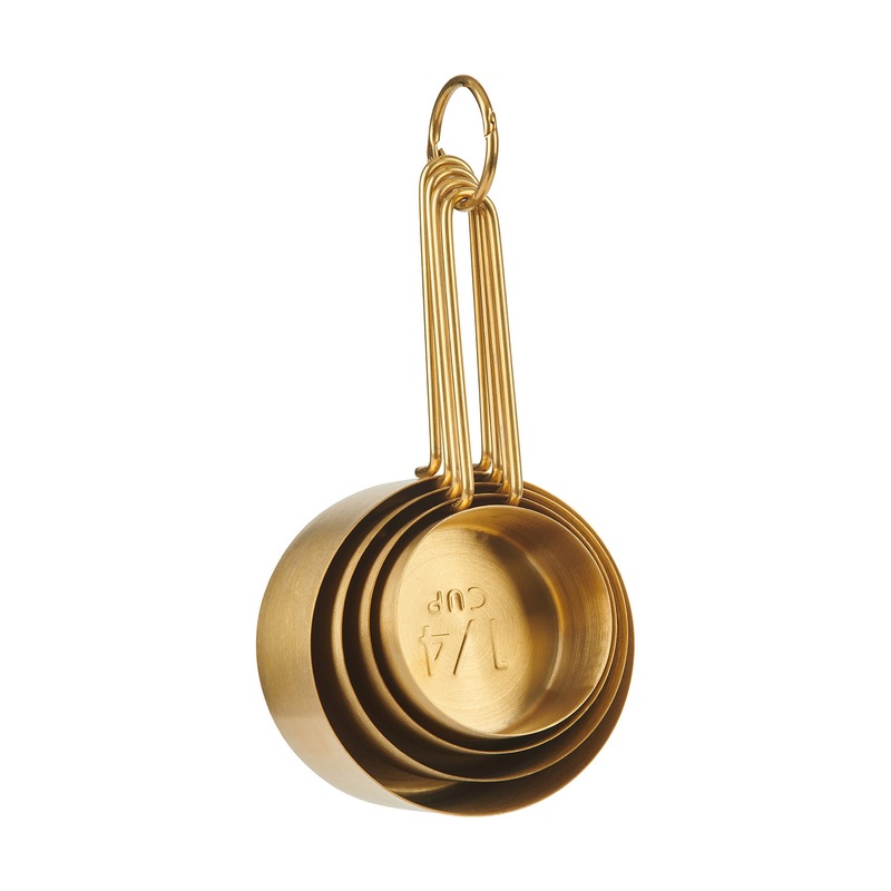 Trudeau Stainless Steel 4 Piece Gold Measuring Cup Set