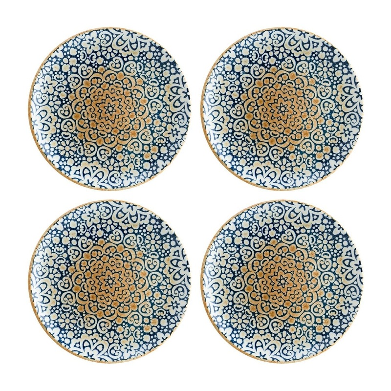 Alhambra dia.6.75″ Round Decorated Porcelain Plate (Set of 4)