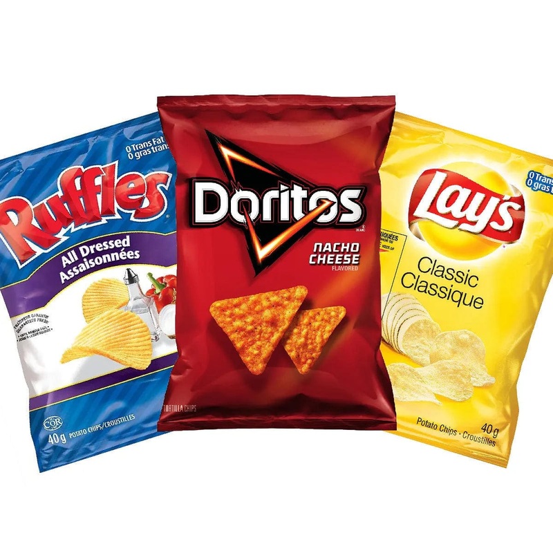 Bulk Lay’s Classic, Ruffles All Dressed & Doritos Nacho Cheese (Variety Pack of 36 Bags)