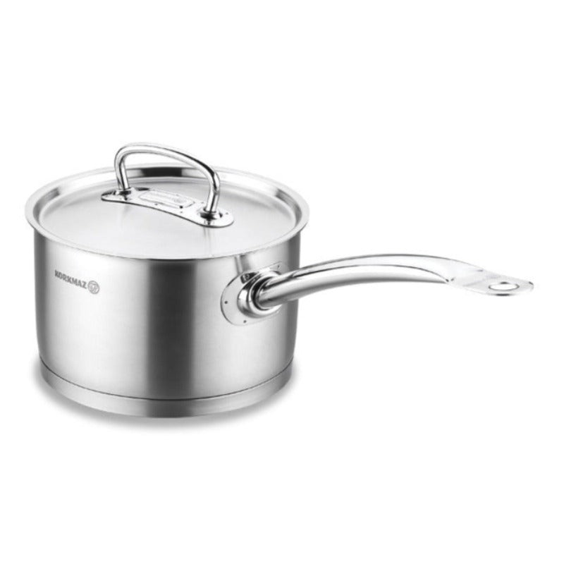 Korkmaz Proline Saucepan with Lid, Stainless Steel Pot, Sauce Pan,128 oz (7.9″ x 4.7″)