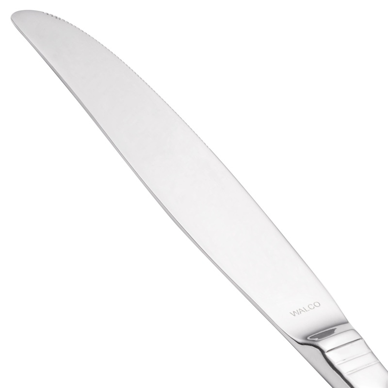 Walco 7025 Meteor 9 3/4″ 18/0 Stainless Steel Heavy Weight Hollow Handle Table Knife – 12/Pack
