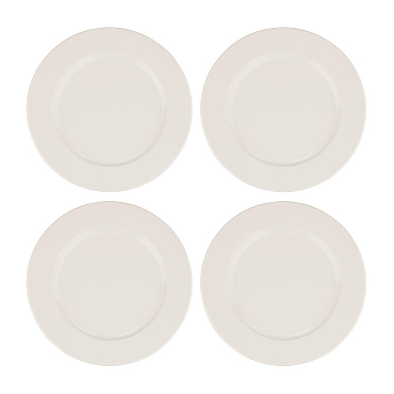 Banquet dia.11.75″ Round Warm White Porcelain Plate (Set of 4)