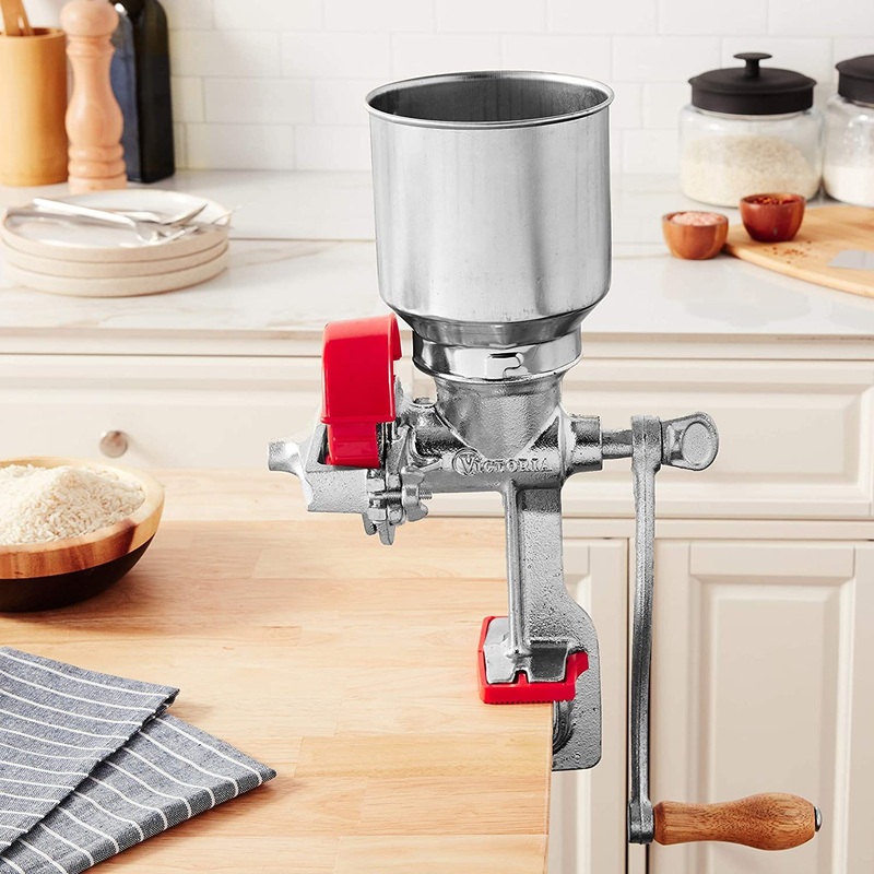 Cast Iron Corn Mill / Grain Grinder with Large Hopper by Victoria