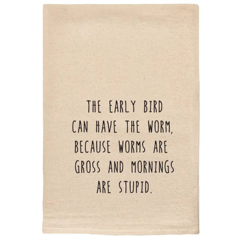 Ellembee Early Bird Sassy, Comical, and Hilarious Kitchen Tea Towels