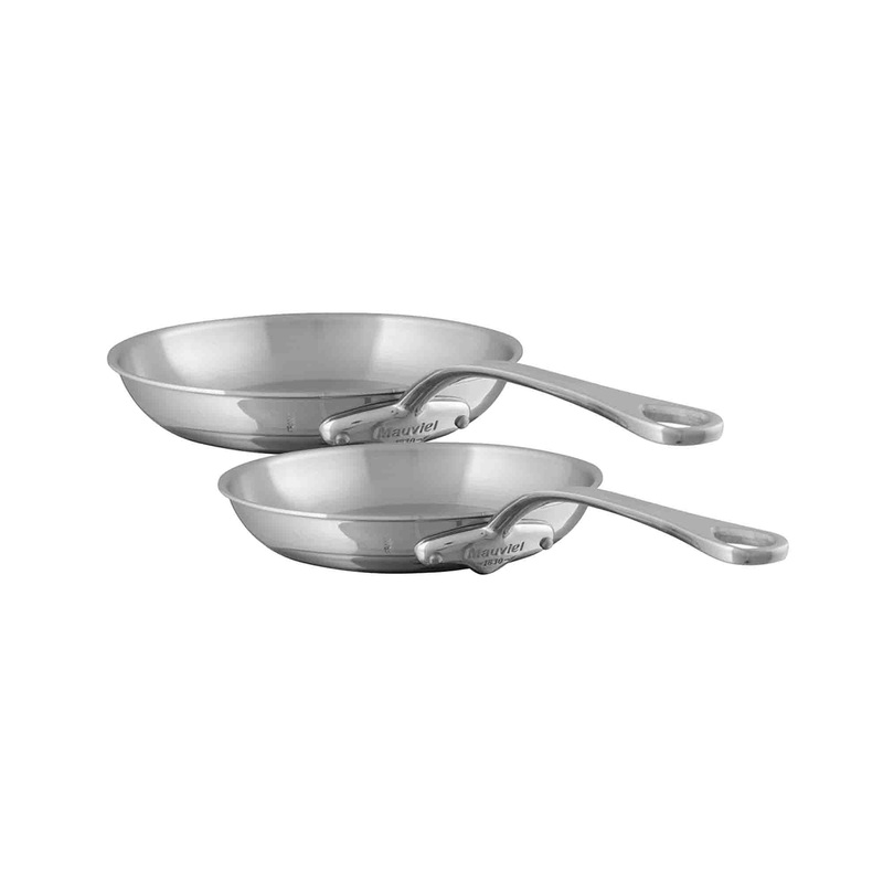 Mauviel M’COOK 5-Ply 2-Piece Frying Pan 9.4-In and 11-Inch Set With Cast Stainless Steel Handle