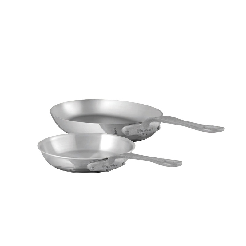 Mauviel M’Cook SB 2-Piece Frying Pan Set With Brushed Cast Stainless Steel Handles