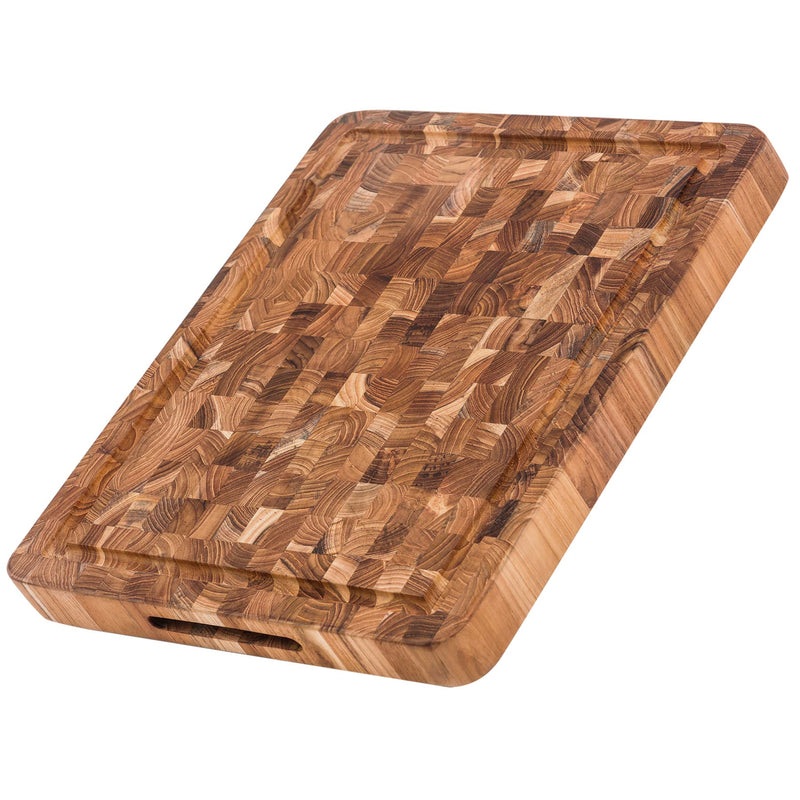 Teak Haus – BUTCHER BLOCK WITH JUICE CANAL MEDIUM THICK 16″x 12″ x 1.5″ in