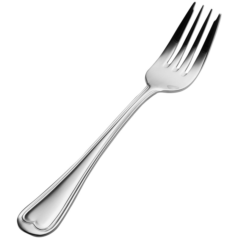 Bon Chef S607 Victoria 7 3/16″ 18/10 Stainless Steel Salad / Dessert Fork – 12/Pack
