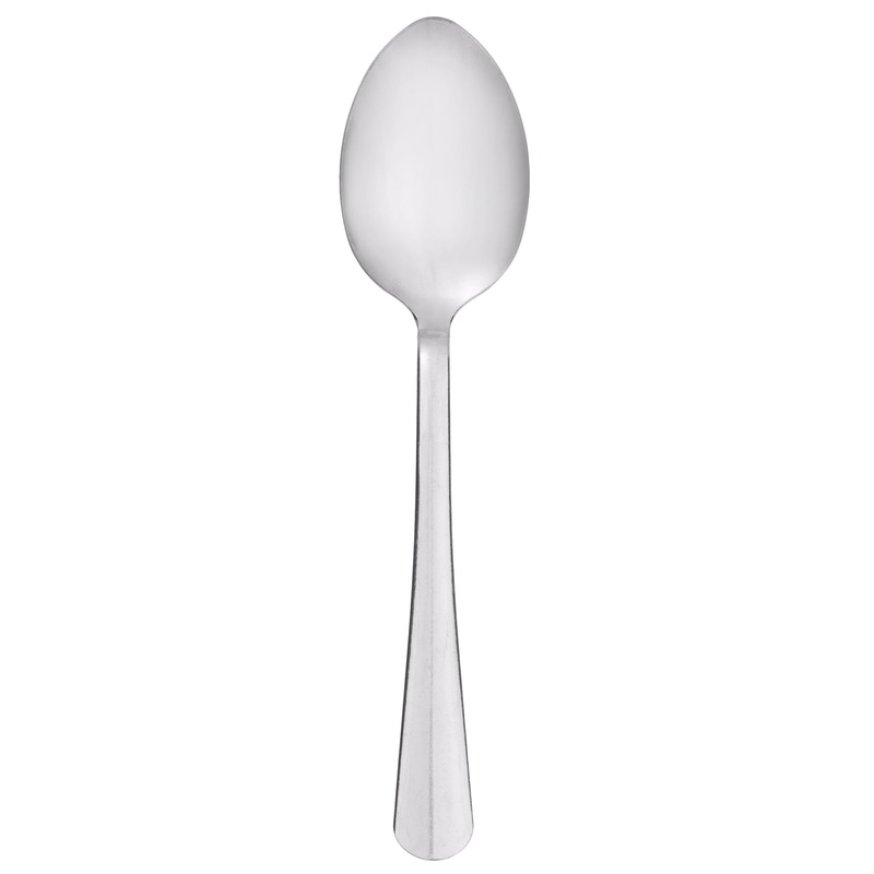 Choice Windsor 7 5/8″ 18/0 Stainless Steel Tablespoon / Serving Spoon – 12/Pack