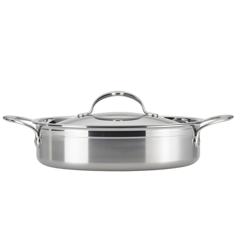 Hestan ProBond Forged Stainless Steel – Professional Clad Stainless Steel Braiser with Lid, 3.5-Quart