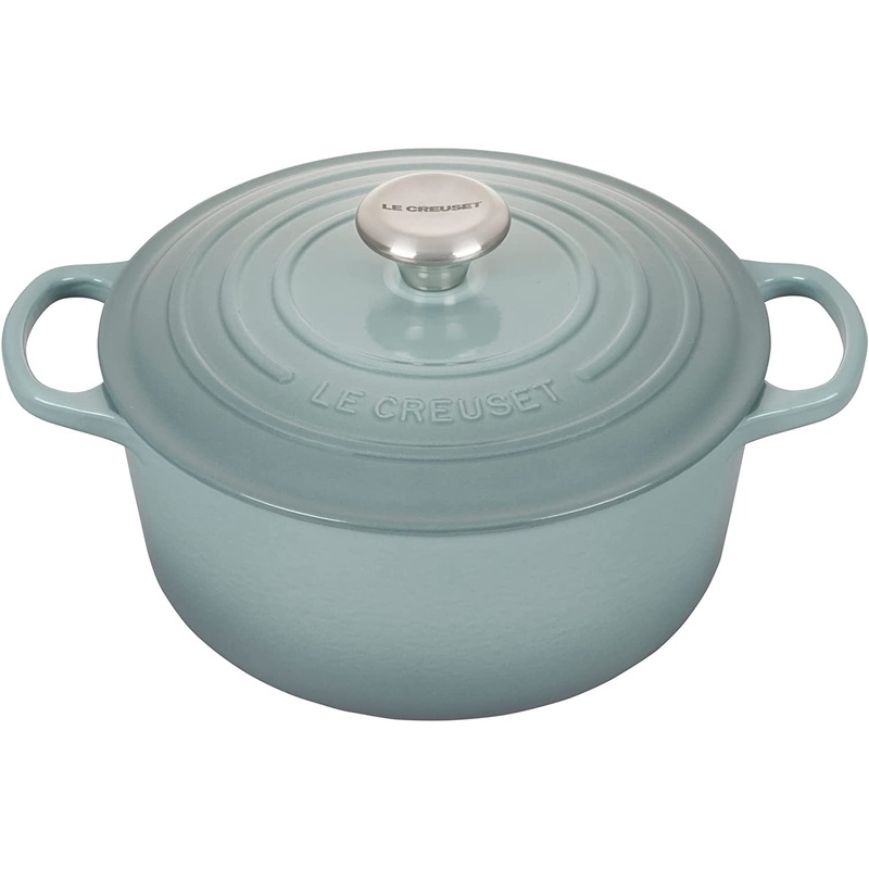 Le Creuset 5 1/2 Qt. Signature Round Dutch Oven w/Stainless Steel Knob – Sea Salt- Personalized Engraving Available