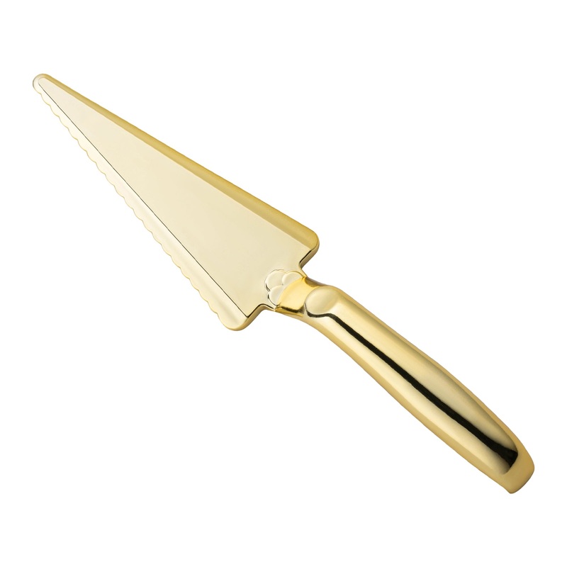 Shiny Gold Disposable Plastic Cake Cutters/Lifters