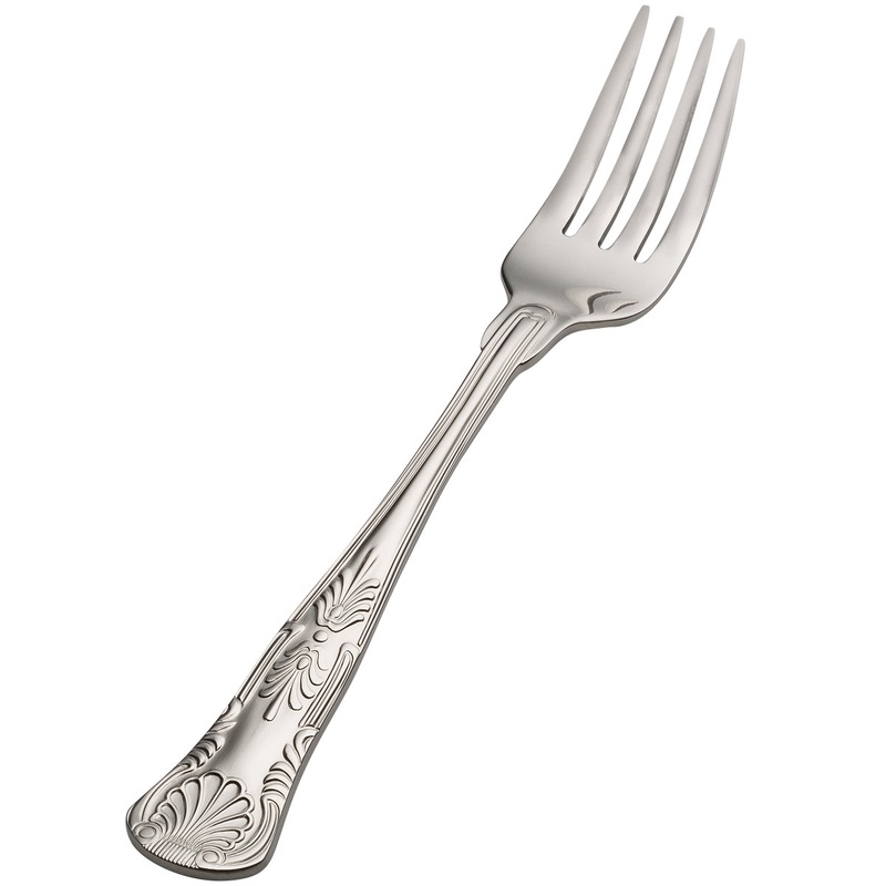 Bon Chef S2707 Kings 7 1/16″ 18/10 Stainless Steel Salad / Dessert Fork – 12/Pack