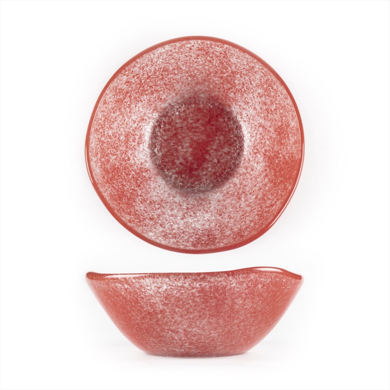 Glass Dinnerware dia.7.5″ h:2.75″ 20 oz. Round Red Glass Bowl