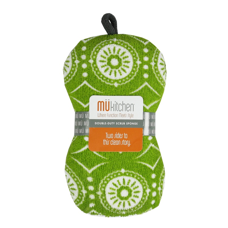 MU Kitchen Durable Microfiber Sponge with Scrubber