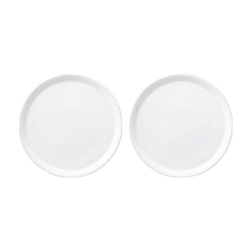Porcelain Delta dia.11.75″ Round White Porcelain Plate (Set of 2)