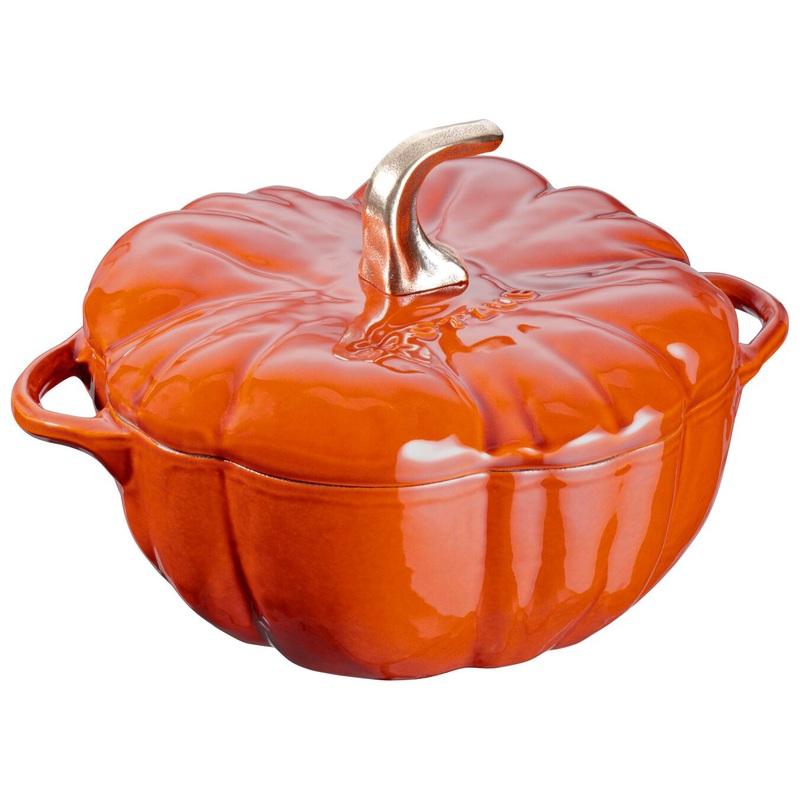 Staub Cast Iron Burnt Orange Pumpkin Cocotte, 3.5-Quart