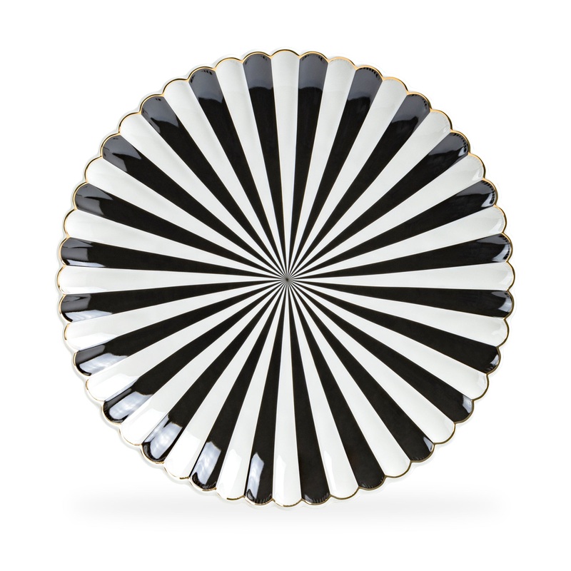 Beetlejuice Black and White Scallop Fine Porcelain 12.5″ Charger Plate – CLEARANCE