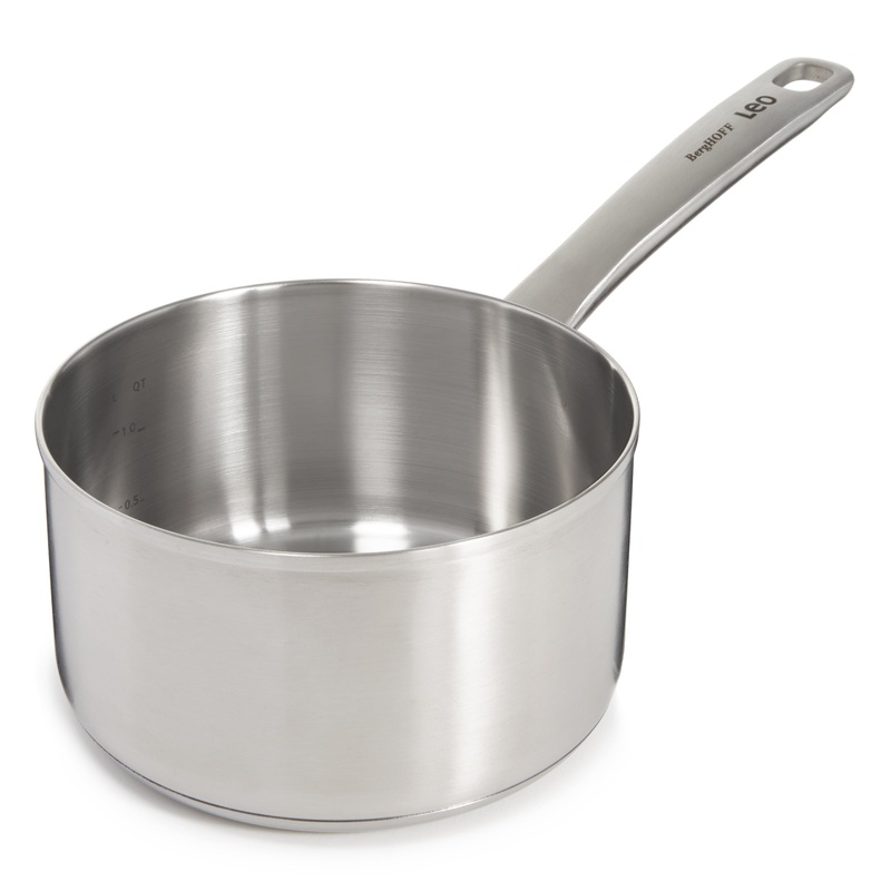 BergHOFF Leo Graphite Recycled 18/10 Stainless Steel Saucepan 6.25″, 1.7qt.