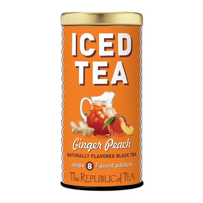 Republic of Tea Ginger Peach Black Large Iced Tea Pouches