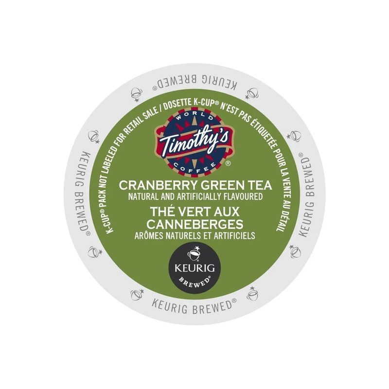 Timothy’s Cranberry Green Tea K-Cup Recyclable Pods (Case of 96)