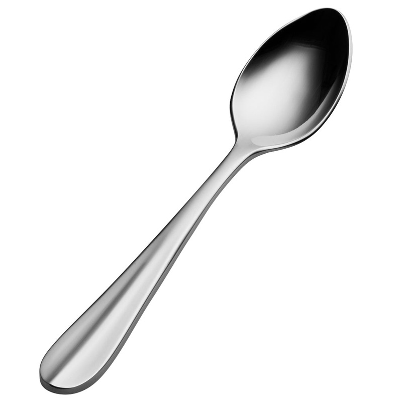 Bon Chef SBS116 Monroe 4 3/4″ 18/0 Extra Heavy Weight Bonsteel Demitasse Spoon – 12/Pack