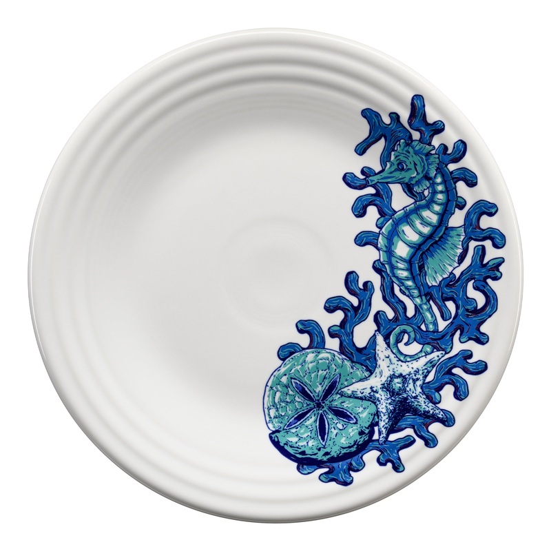Coastal Seahorse Classic Rim 9 Inch Luncheon Plate