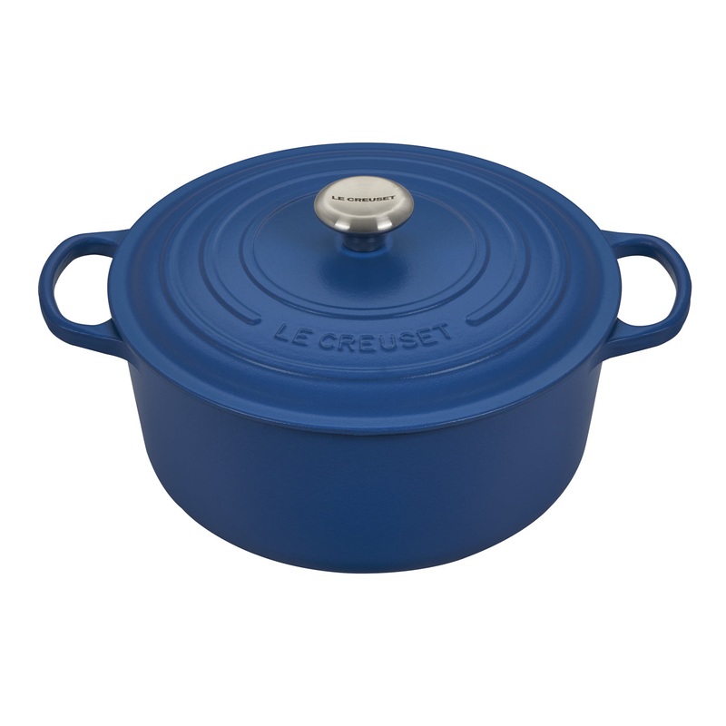 Le Creuset 7 1/4 Qt. Signature Round Dutch Oven w/Stainless Steel Knob – Marseille- Personalized Engraving Available