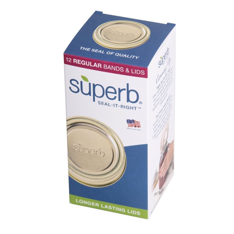 Set of 12 Regular Canning Jar Lids & Bands by Superb