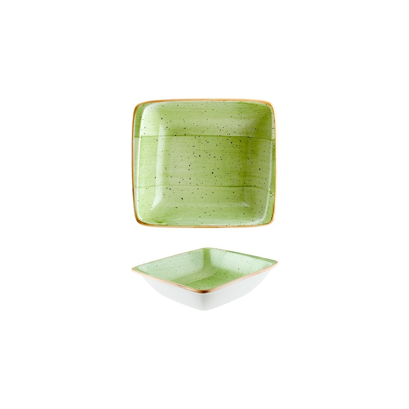 Therapy 7.5″ x 6.5″ x h:2″ 20 oz. Square Green Porcelain Bowl