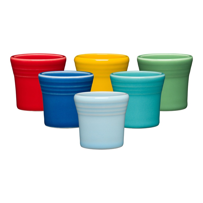 Vibrant 1 1/2 OZ Mixed Colors 6pc Ceramic Shot Glass Set