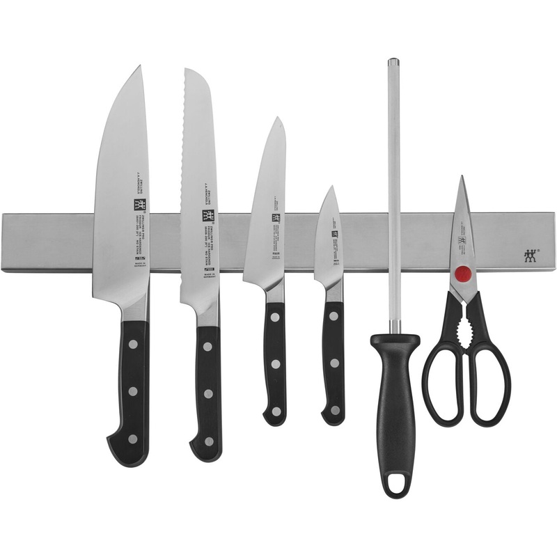 Zwilling Pro 7-Piece Knife Set with Stainless Magnetic Knife Bar