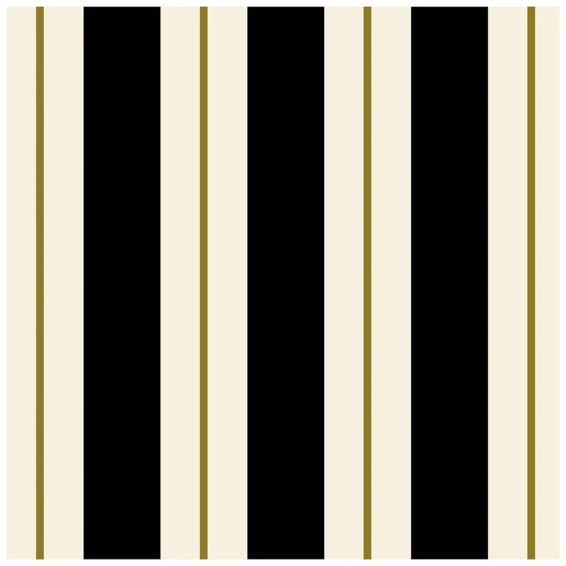 Black and Gold Awning Stripe Cocktail Napkins – 20/pk