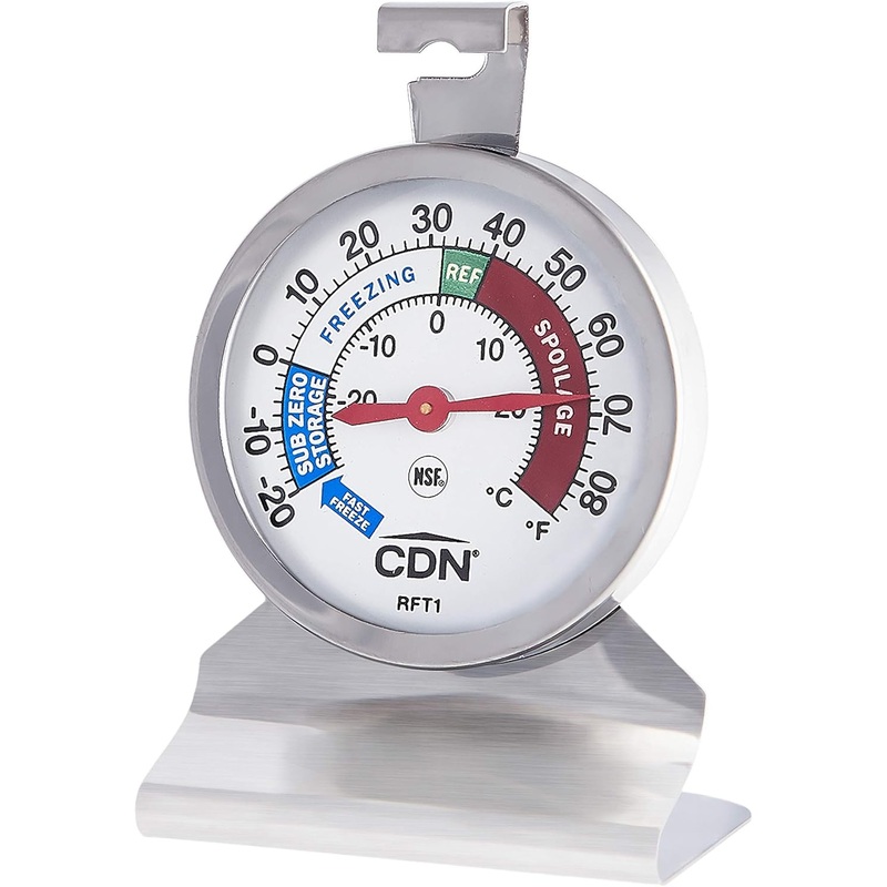 CDN ProAccurate Refrigerator and Freezer Thermometer, Stainless Steel