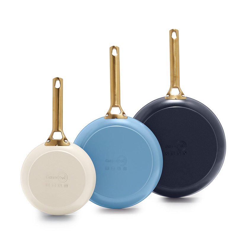 Reserve Ceramic Nonstick 8″, 10″ and 12″ Frypan Set | Multicolor