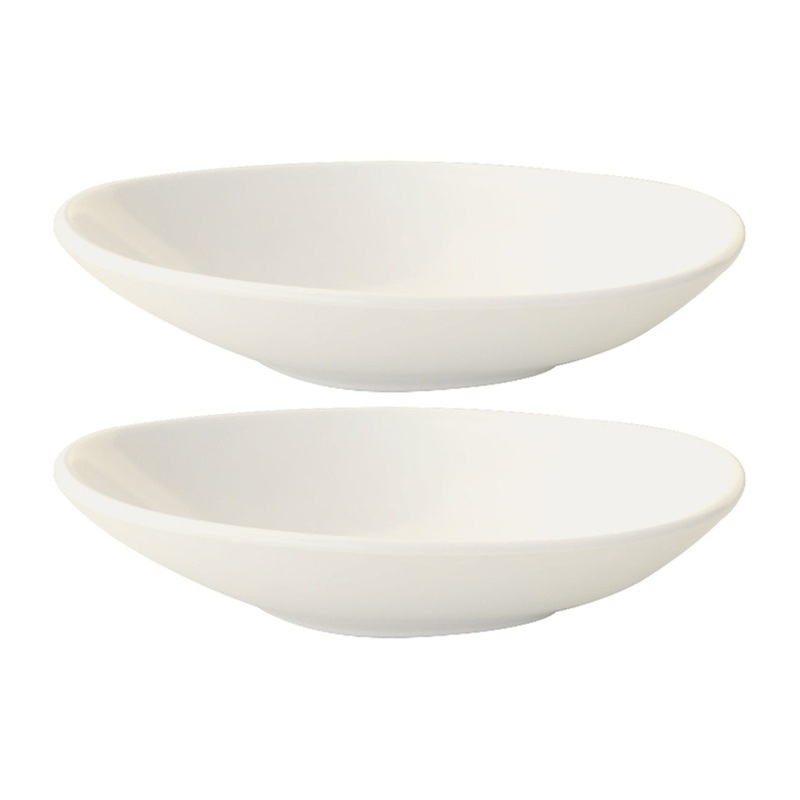 Vago 10.25″ x 9.5″ x h:2.5″ 36 oz. Organic Warm White Porcelain Bowl (Set of 2)