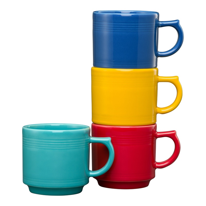 Vibrant 16 OZ Set of 4 Mixed Stackable Mug Set