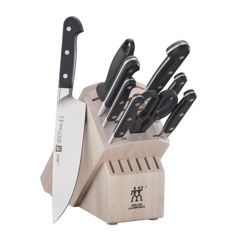 Zwilling Pro Stainless Steel 10-Piece Knife Block Set, White