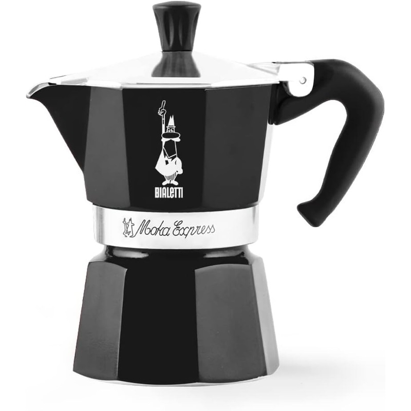 Bialetti Moka Express Stovetop Espresso Maker 3 Cups – Black