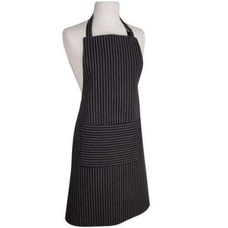 Now Designs Basic White Pinstripe Apron – Black