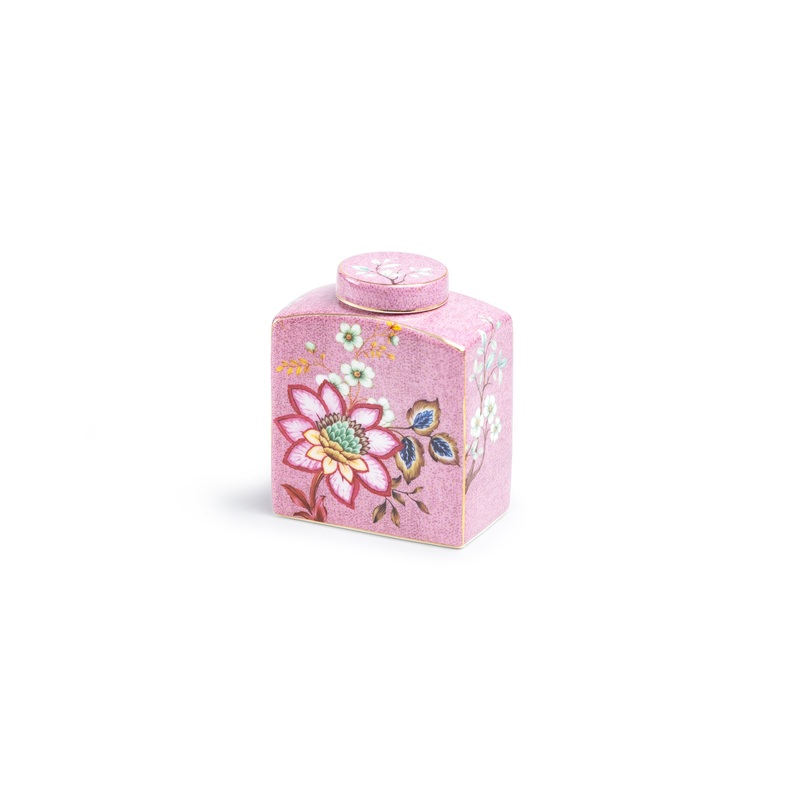 Peacock Lotus Garden Pink Fine Porcelain Jar