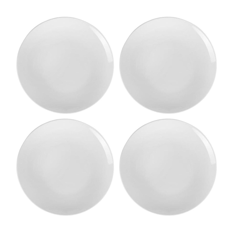 Porcelain Delta-Coupe dia.11.75″ Round White Porcelain Plate (Set of 4)
