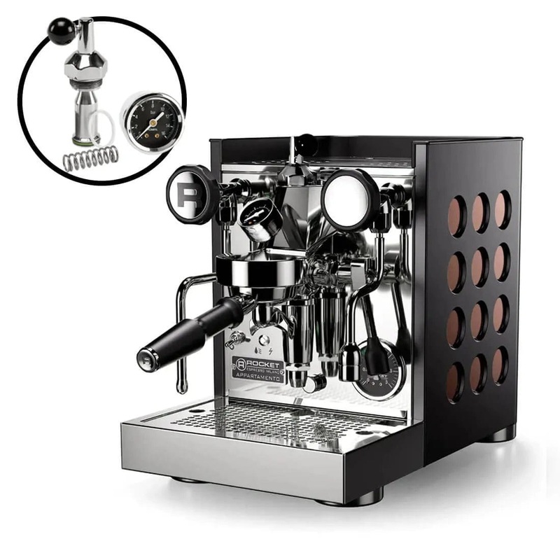 Rocket Appartamento TCA Espresso Machine with Flow Control RE502B3C12 (Black – Copper)