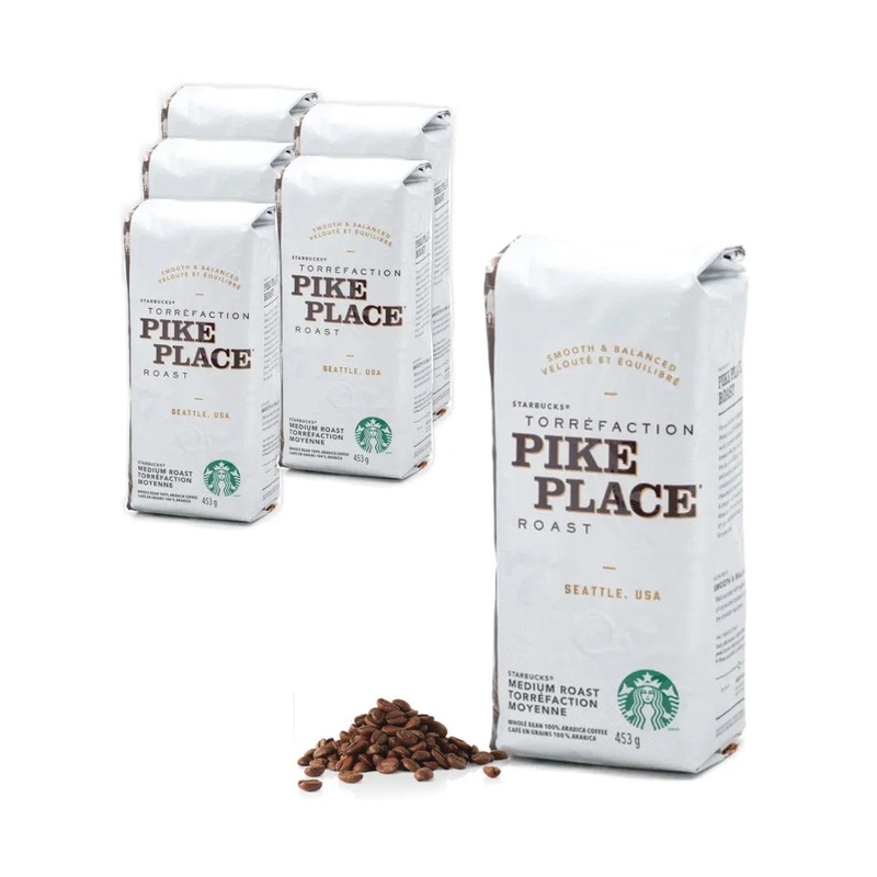 Starbucks Pike Place Roast Coffee Beans (Case of 6x 1lb)