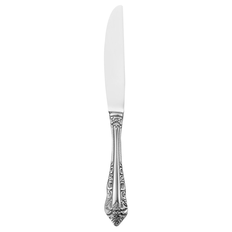 Walco 68451 Classic Baroque 9 3/4″ 18/10 Stainless Steel Extra Heavy Weight European Table Knife – 12/Pack