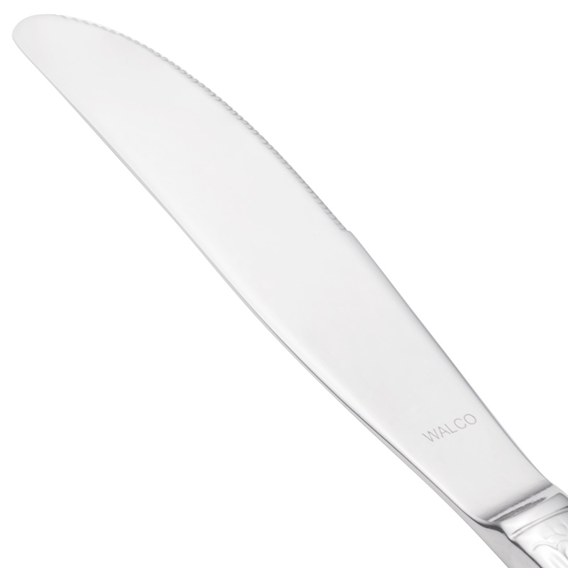 Walco 95451 Sentry 9 1/4″ 18/10 Stainless Steel Extra Heavy Weight Solid Handle European Table Knife – 12/Pack
